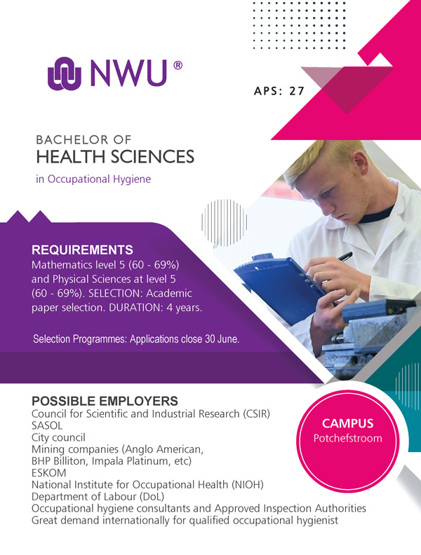 Study Occupational Hygiene Occupational Hygiene Health Sciences Nwu North West University