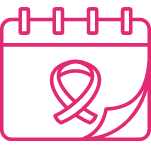 Cancer ribbon on calendar
