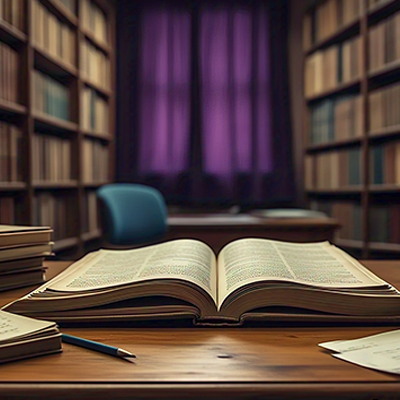 Book on table in library